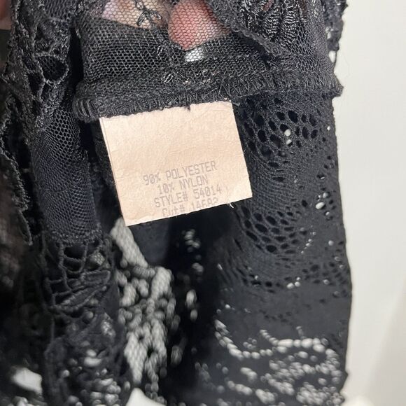Spencer Alexis Blouse Women’s 16 Black Lace Crochet Sequin Whimsigoth Witchy - Picture 4 of 9